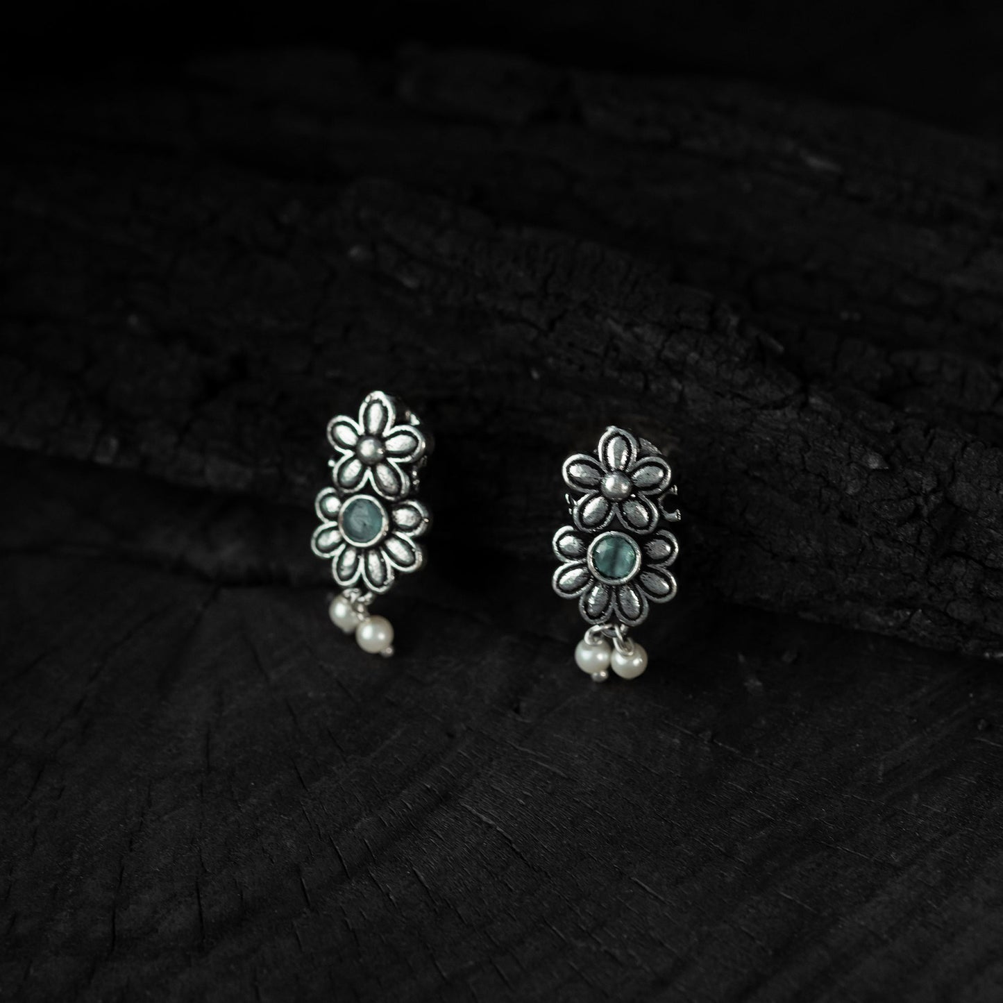 Multicolor - saanjh bela flower oxidised necklace set