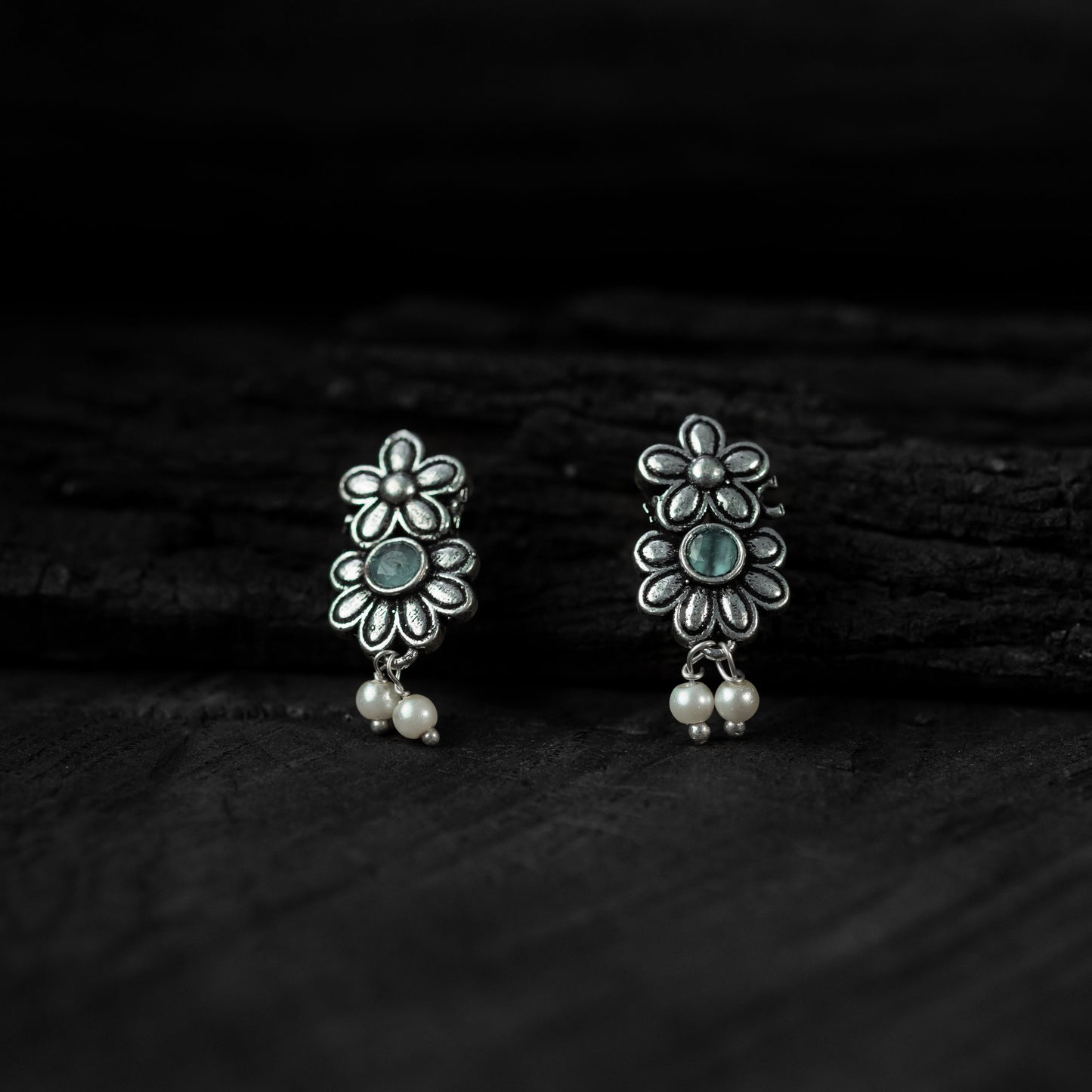 Multicolor - saanjh bela flower oxidised necklace set