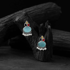 Multicolor - saanjh bela leaf motif oxidised earrings