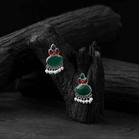 Multicolor - saanjh bela leaf motif oxidised earrings
