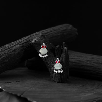 Multicolor - saanjh bela leaf motif oxidised earrings