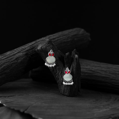 Multicolor - saanjh bela leaf motif oxidised earrings