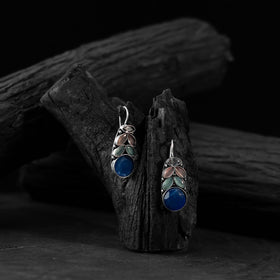 Multicolor - saanjh bela leaf oxidised drop earrings