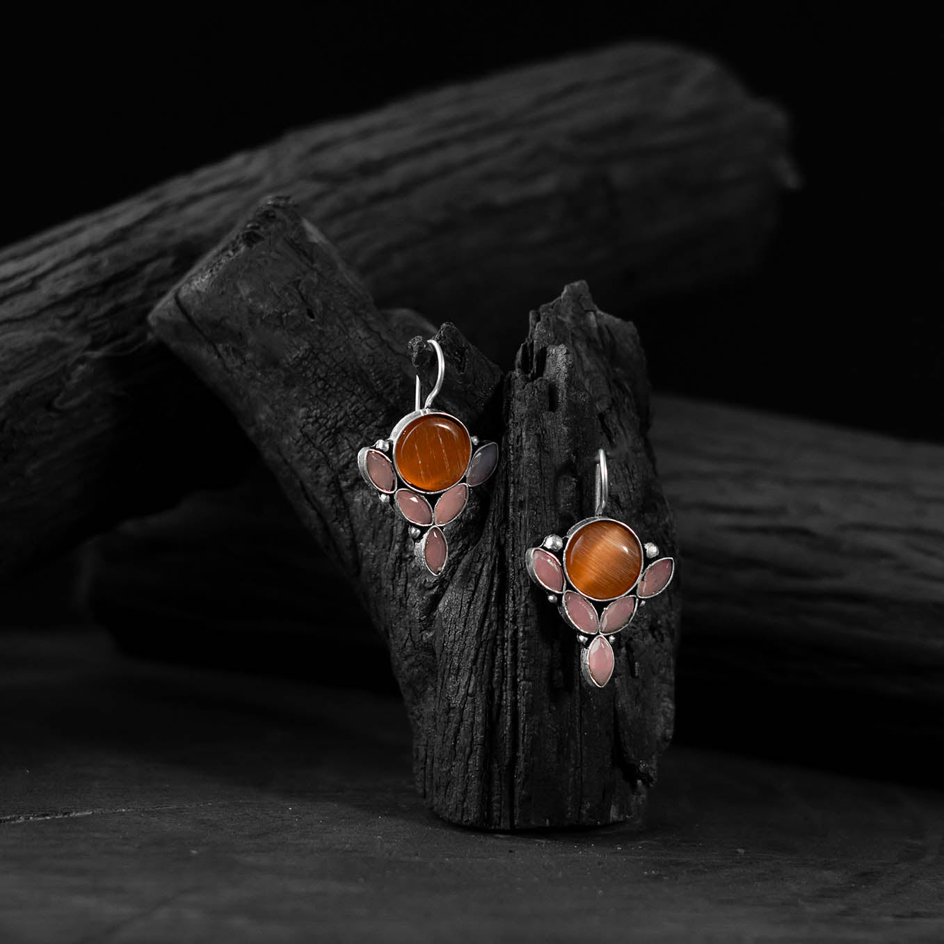 Multicolor - saanjh bela leaf oxidised drop earrings