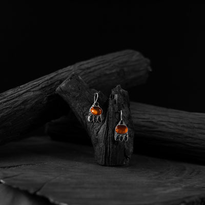 Multicolor - saanjh bela leaf oxidised drop earrings