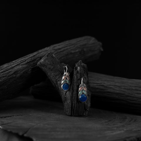 Multicolor - saanjh bela leaf oxidised drop earrings