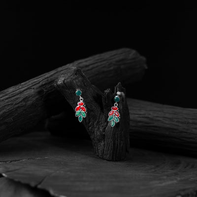 Multicolor - saanjh bela leaf oxidised drop earrings