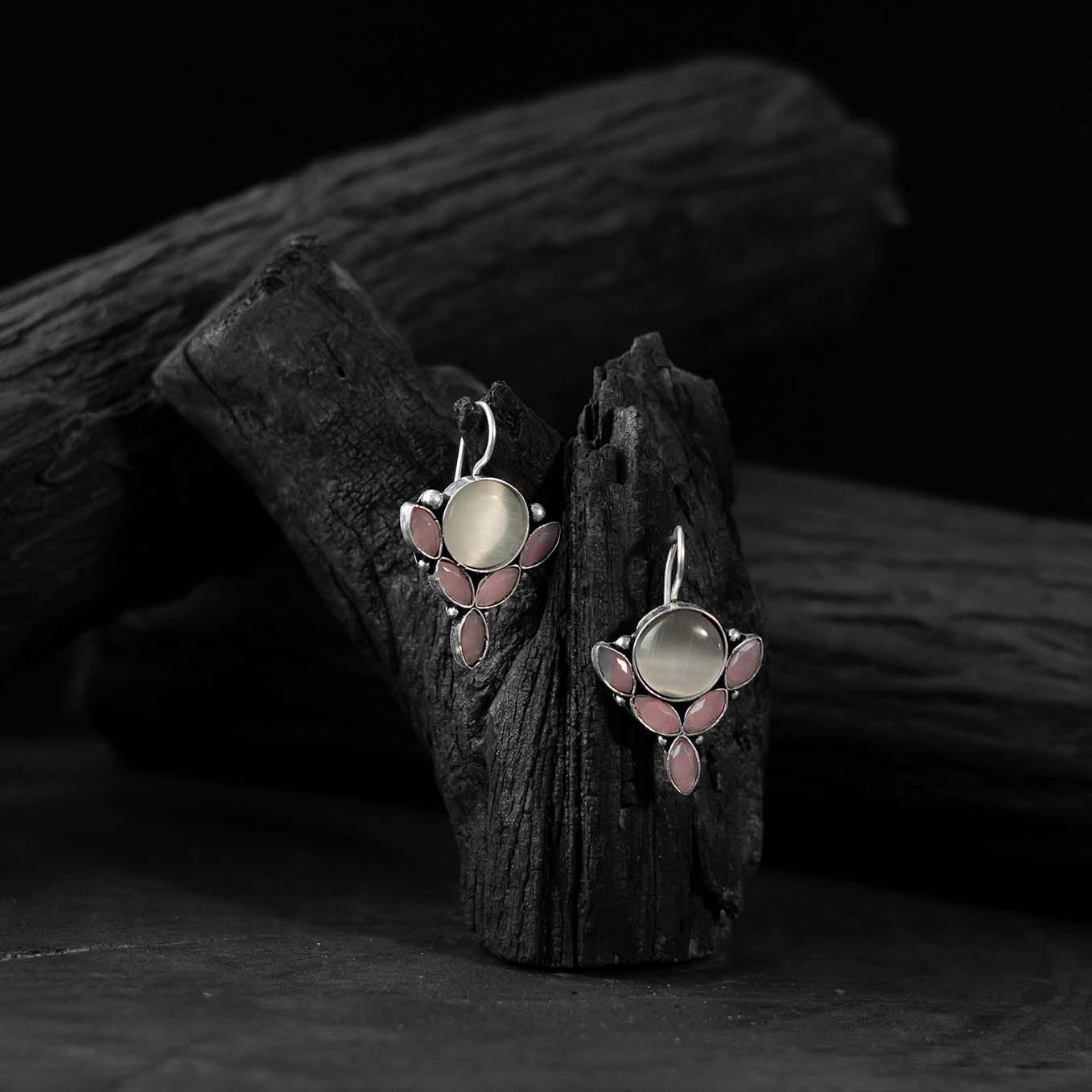 Multicolor - saanjh bela leaf oxidised drop earrings