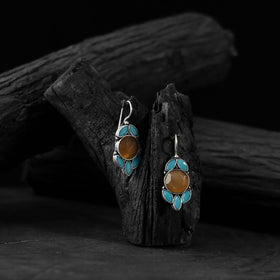 Multicolor - saanjh bela leaf oxidised drop earrings