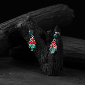 Multicolor - saanjh bela leaf oxidised drop earrings