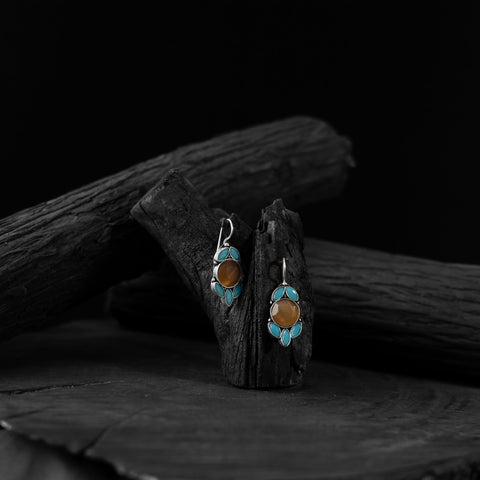 Multicolor - saanjh bela leaf oxidised drop earrings