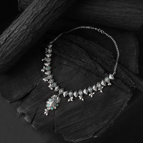 Multicolor - saanjh bela leaves oxidised necklace set