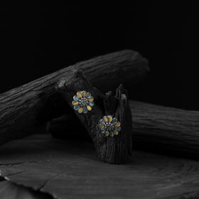 Multicolor - saanjh bela lotus oxidised stud earrings