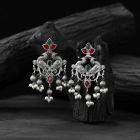 Multicolor - saanjh bela mayura oxidised earrings