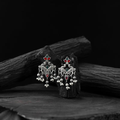 Multicolor - saanjh bela mayura oxidised earrings