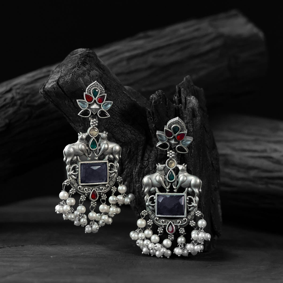 Multicolor - saanjh bela nandi oxidised earrings