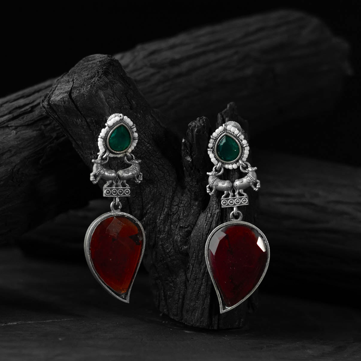 Multicolor - saanjh bela nandi oxidised earrings