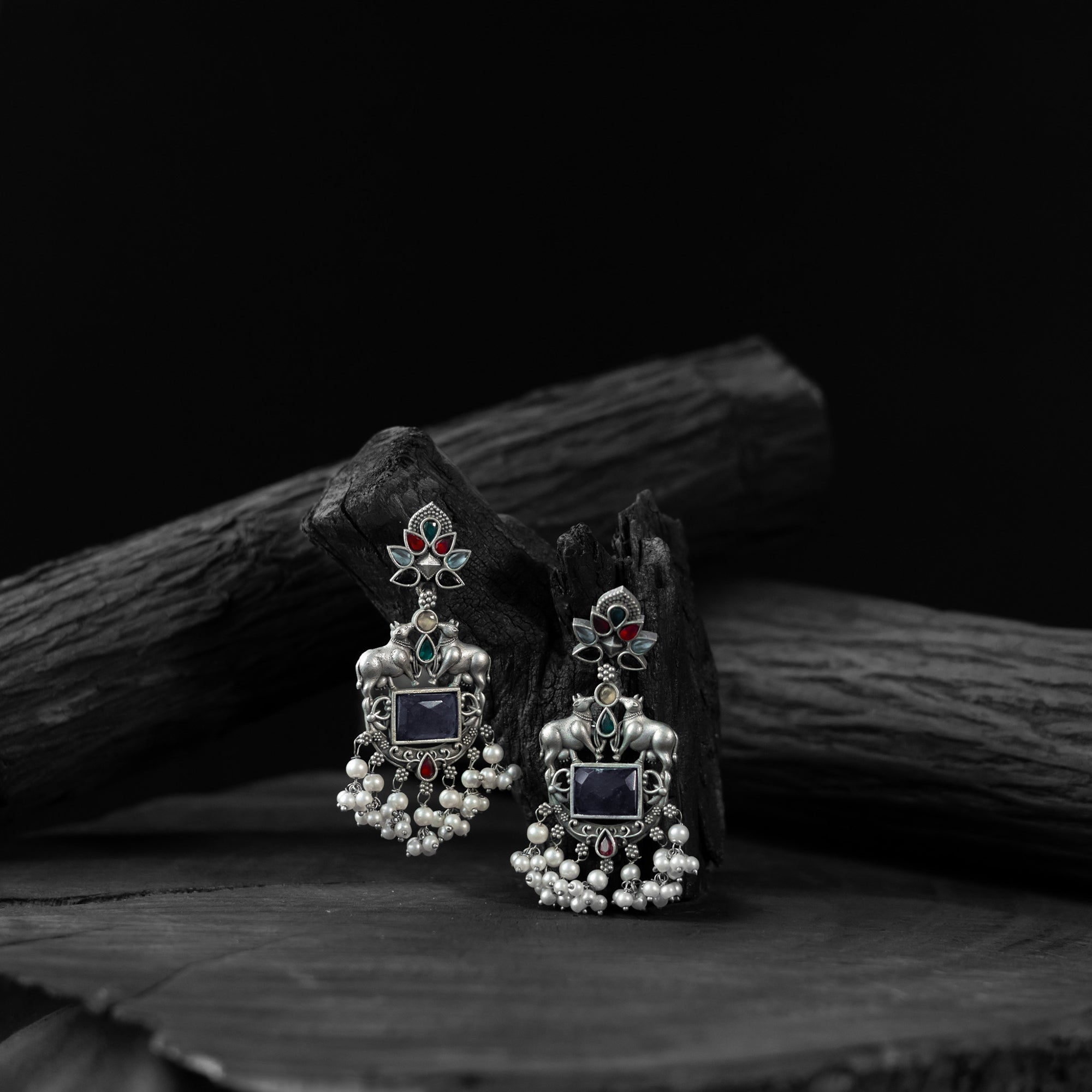 Multicolor - saanjh bela nandi oxidised earrings