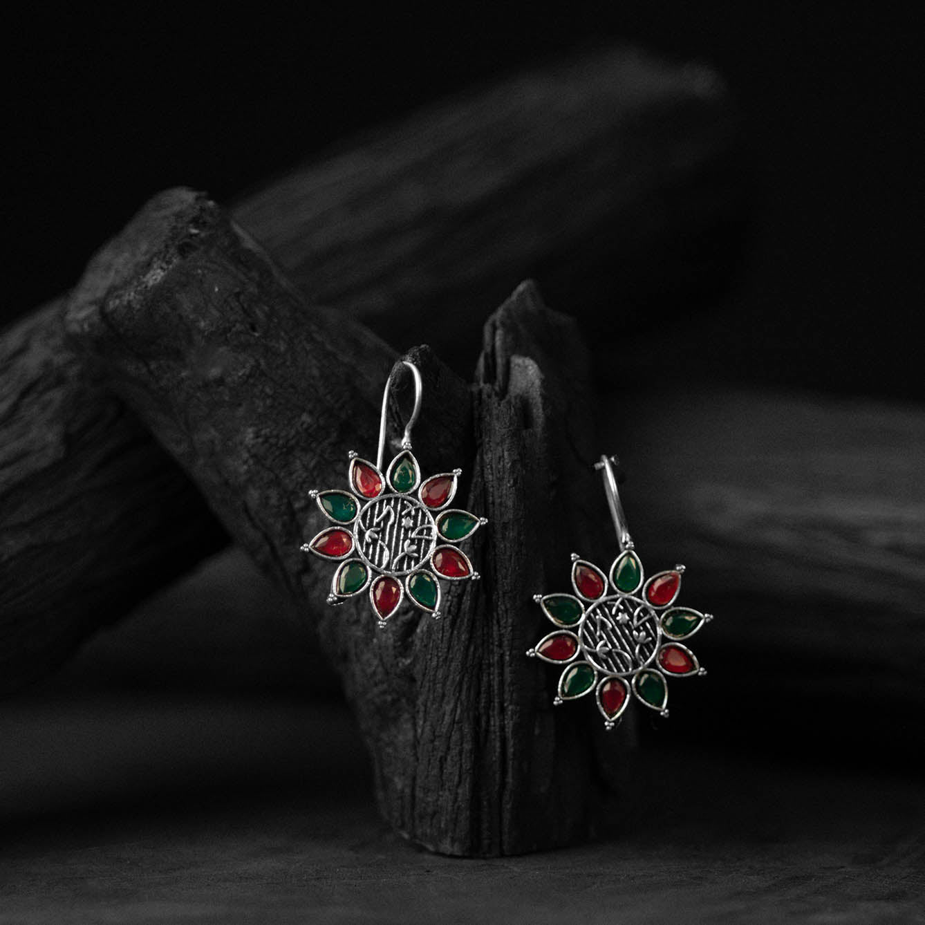 Multicolor - saanjh bela oxidised drop earrings