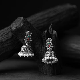 Multicolor - saanjh bela oxidised jhumka earrings