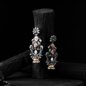 Multicolor - saanjh bela peacock chandbali oxidised