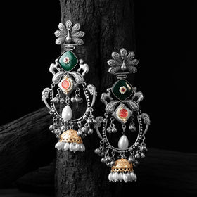 Multicolor - saanjh bela peacock chandbali oxidised