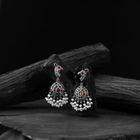 Multicolor - saanjh bela peacock oxidised earrings