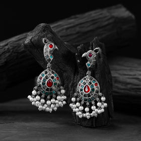Multicolor - saanjh bela peacock oxidised earrings