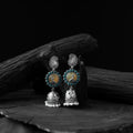 Multicolor - saanjh bela peacock oxidised jhumka earrings