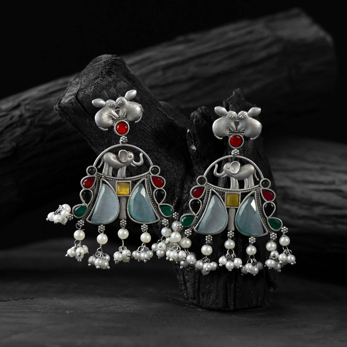 Multicolor - saanjh bela rabbit & elephant oxidised