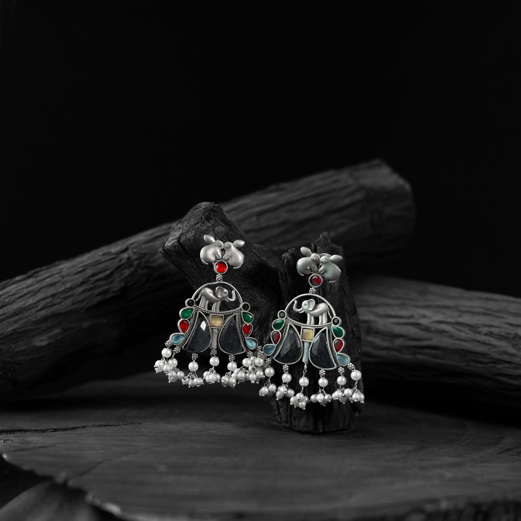 Multicolor - saanjh bela rabbit & elephant oxidised