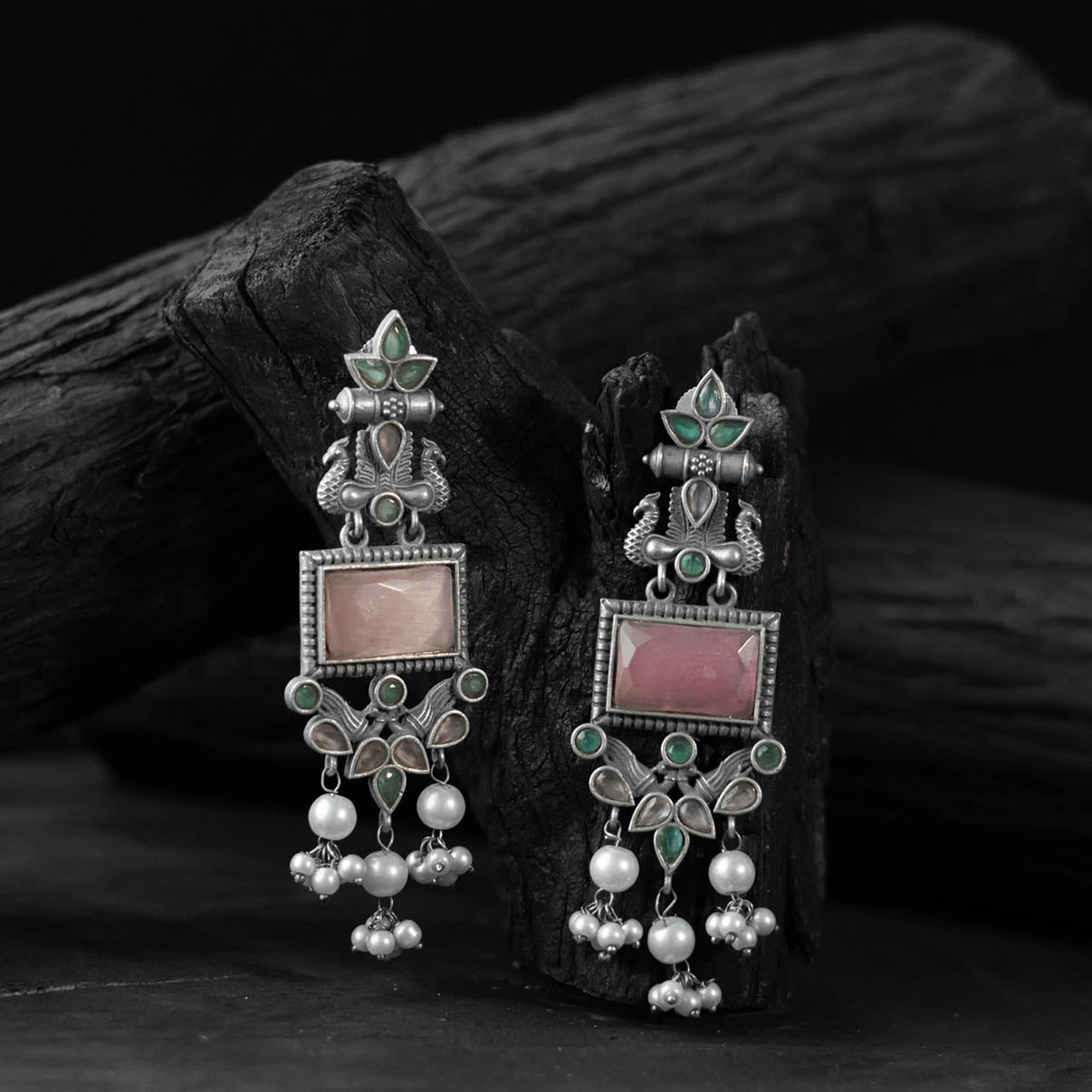 Multicolor - saanjh bela seahorse oxidised earrings