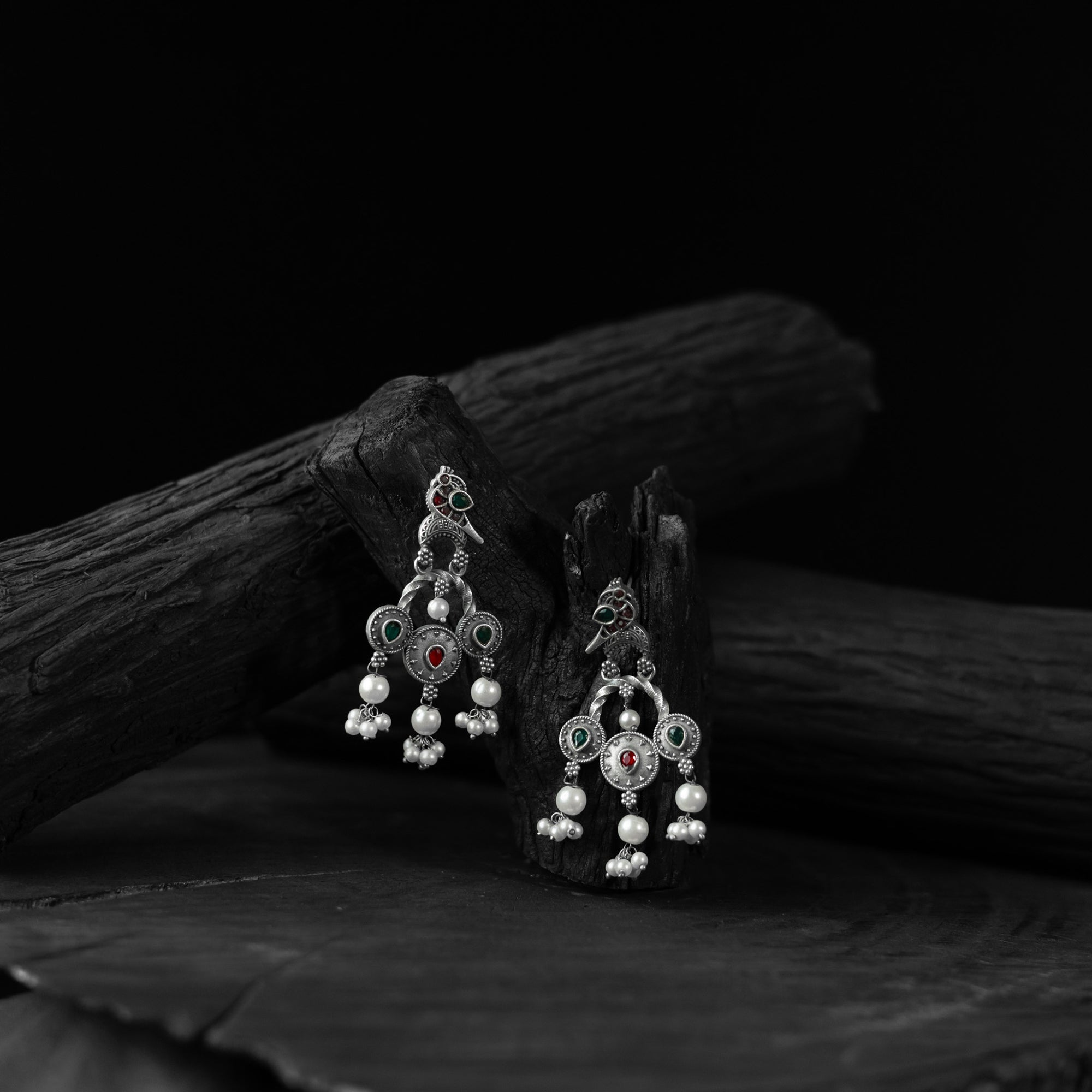 Multicolor - saanjh bela sparrow oxidised earrings