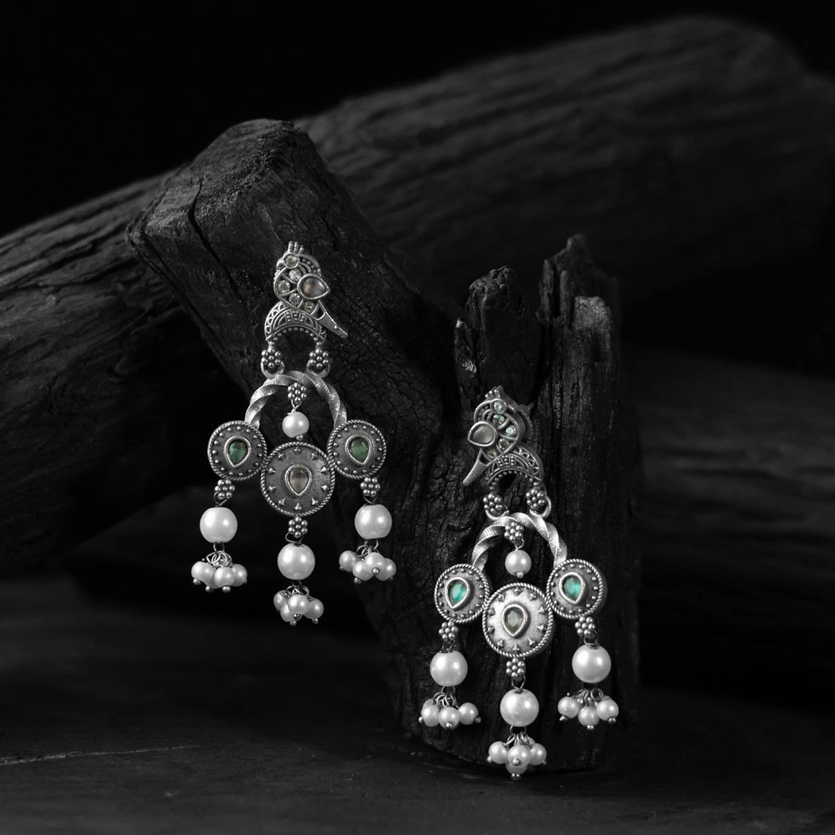 Multicolor - saanjh bela sparrow oxidised earrings