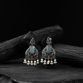Multicolor - saanjh bela swan motif oxidised earrings