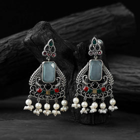 Multicolor - saanjh bela swan motif oxidised earrings