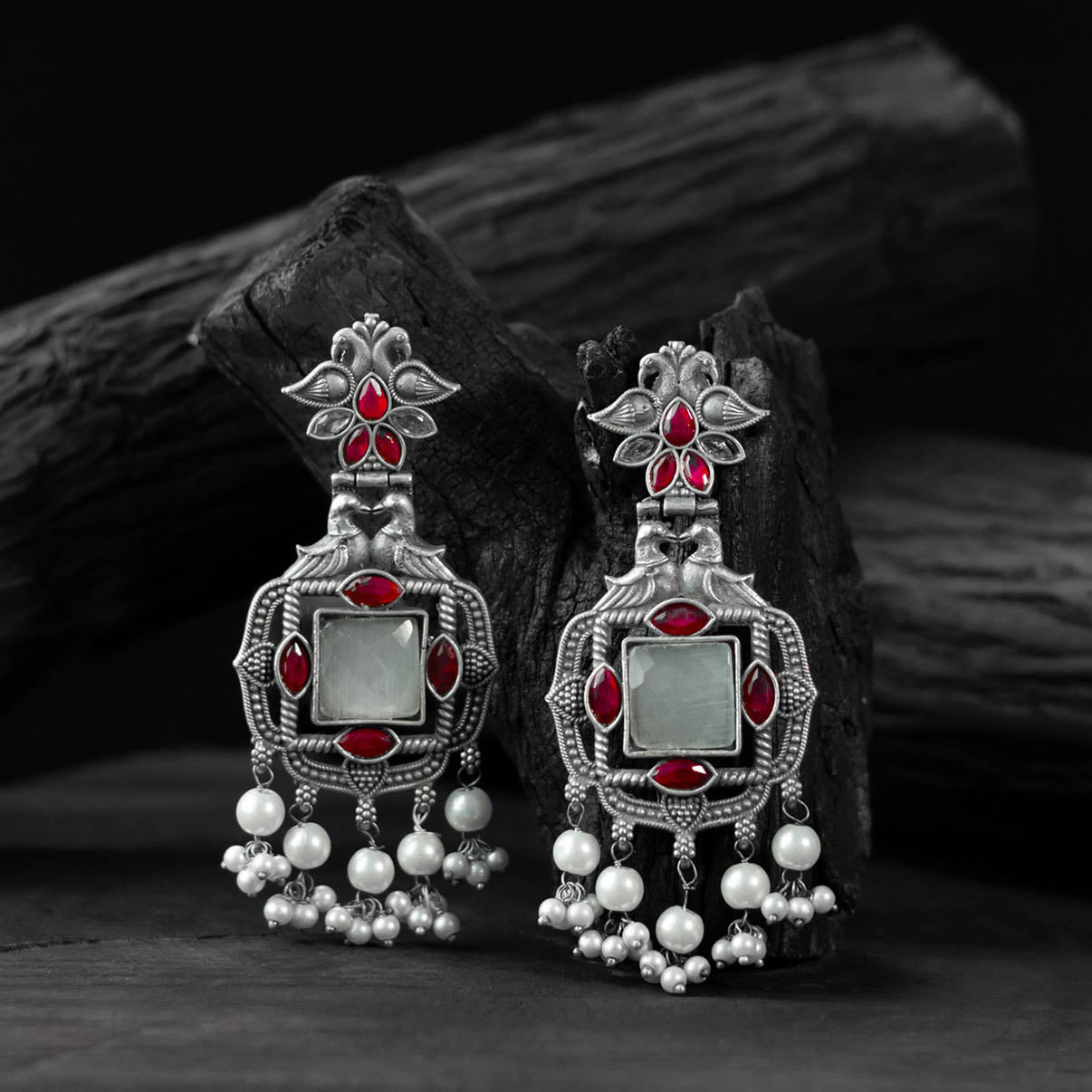 Multicolor - saanjh bela swan oxidised earrings