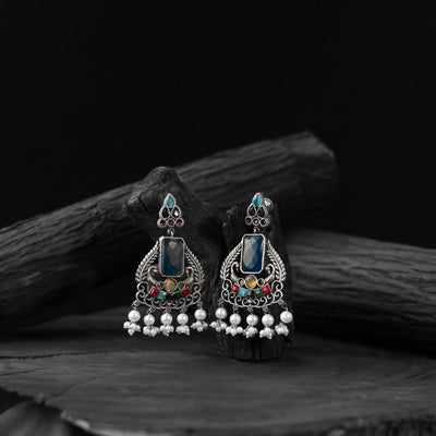 Multicolor - saanjh bela swan oxidised earrings