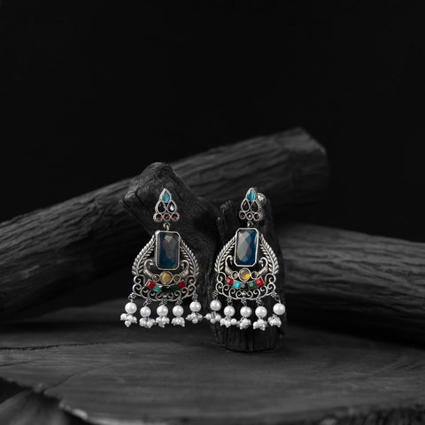 Multicolor - saanjh bela swan oxidised earrings