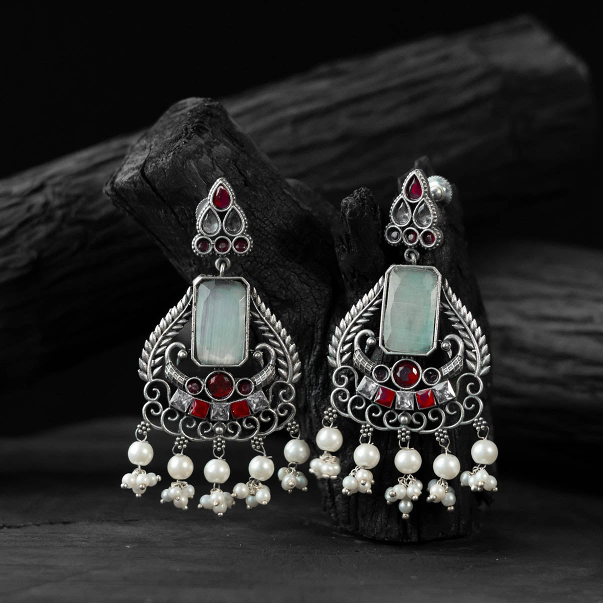 Multicolor - saanjh bela swan oxidised earrings