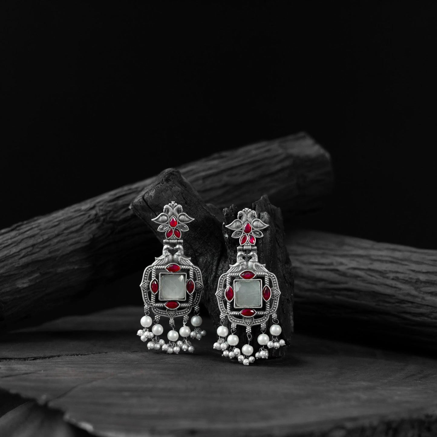 Multicolor - saanjh bela swan oxidised earrings