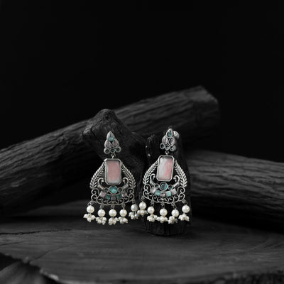 Multicolor - saanjh bela swan oxidised earrings