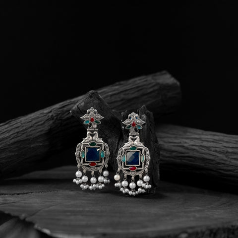 Multicolor - saanjh bela swan oxidised earrings