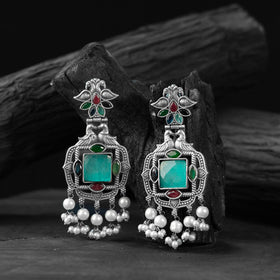 Multicolor - saanjh bela swan oxidised earrings