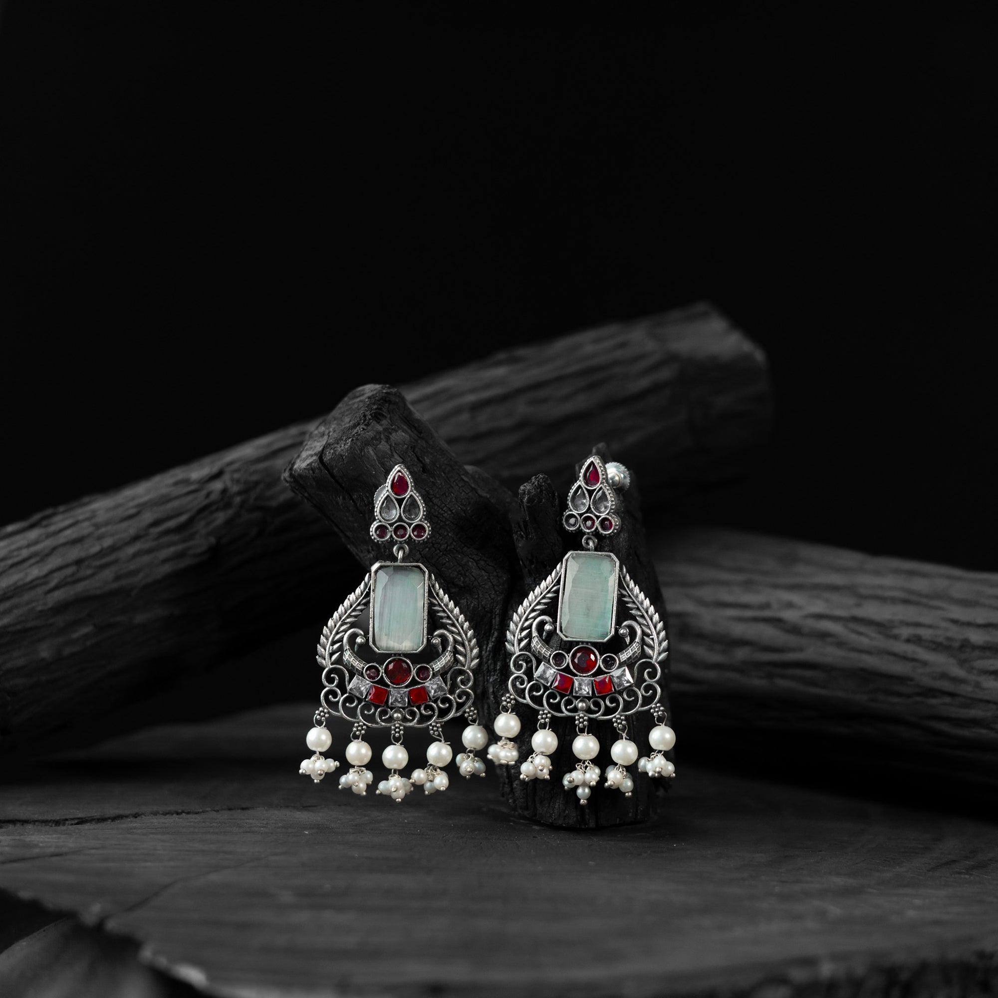 Multicolor - saanjh bela swan oxidised earrings