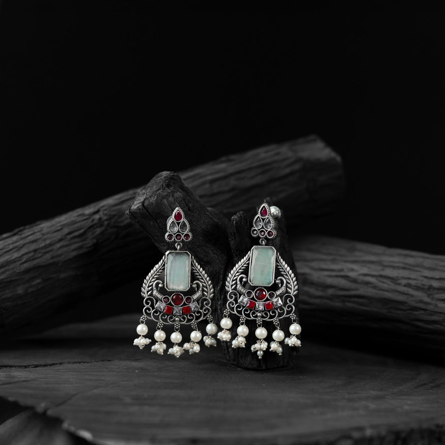 Multicolor - saanjh bela swan oxidised earrings