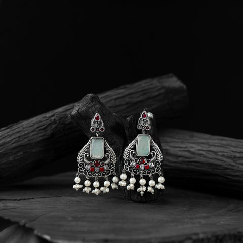Multicolor - saanjh bela swan oxidised earrings