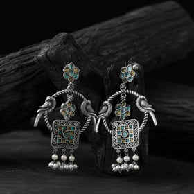 Multicolor - saanjh bela twin mayuri oxidised earrings