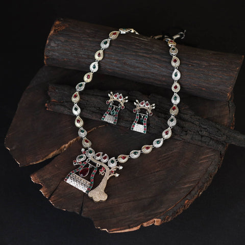 Saanjh Saaj Classic German Silver Necklace Set