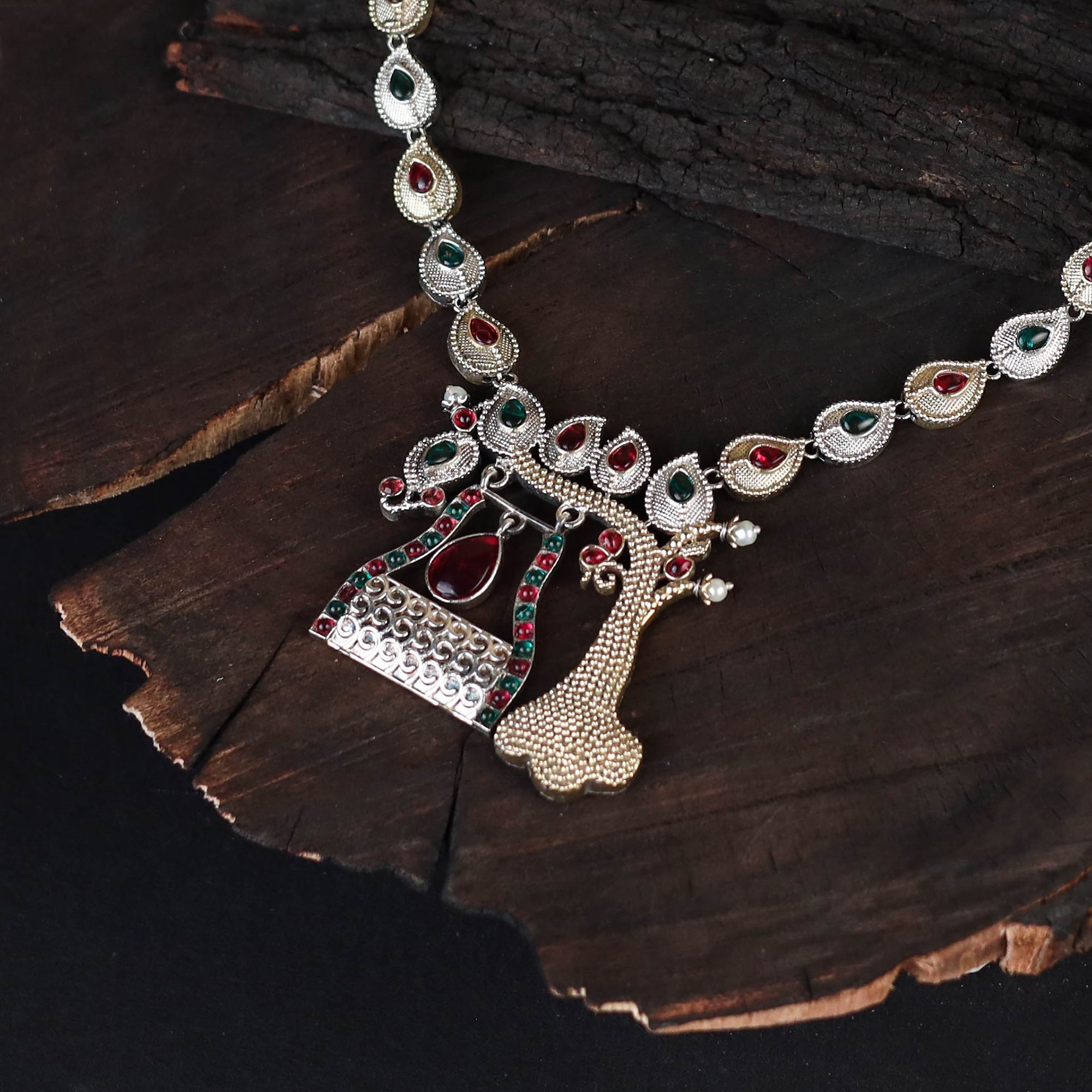 Saanjh Saaj Classic German Silver Necklace Set